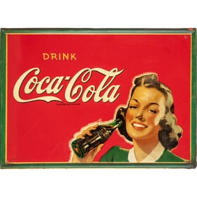 1940 Drink Coca-Cola Tin Sign
