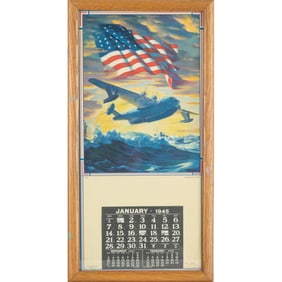 1945 Advertising Calendar with Offset Lithograph