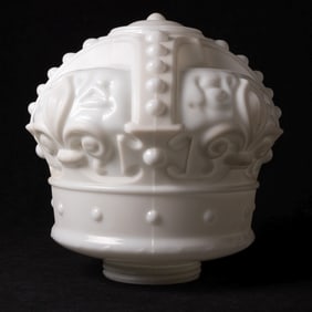 White Crown OPC Milk Glass Gas Pump Globe