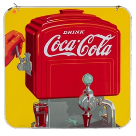 Coca-Cola Double-Sided Fountain Dispenser Sign
