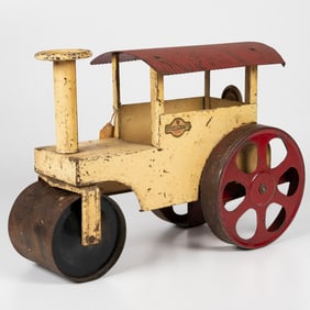 Early Steelcraft Pressed Steel Steam Roller Toy