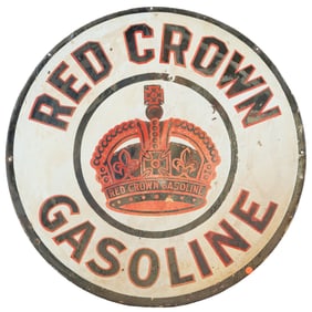 Rare Red Crown Double-Sided Porcelain (DSP) Sign