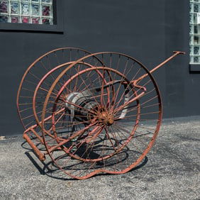 A Hand-Drawn Fire Hose Wheel Cart