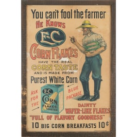 Rare E-C Toasted Corn Flakes Lithograph Poster