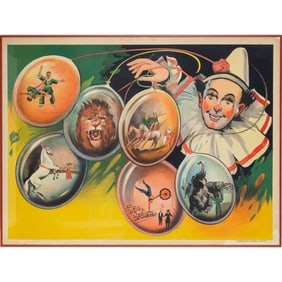English Circus Advertising Lithograph Poster