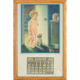 1924 Advertising Calendar with Offset Lithograph,