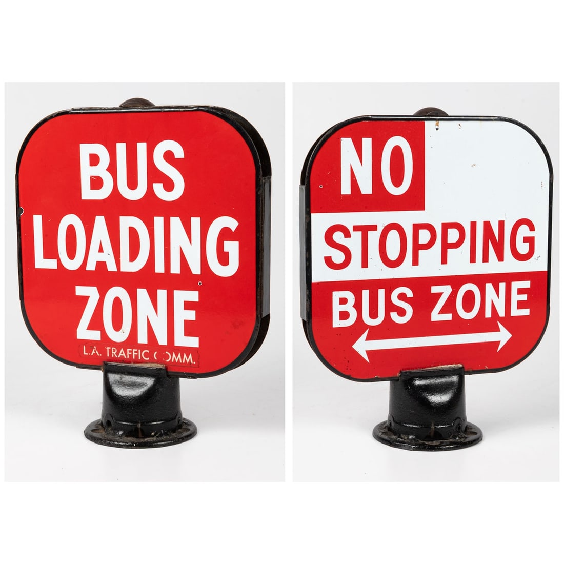 Bus Loading Zone Porcelain Enamel Double-Sided Sign (1 of 5)