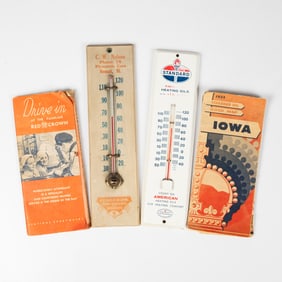 Vintage Advertising Thermometers and Maps