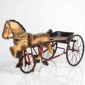 Vintage Child's Horse and Carriage Peddle Tricycle