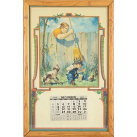 1944 Advertising Calendar with Offset Lithograph