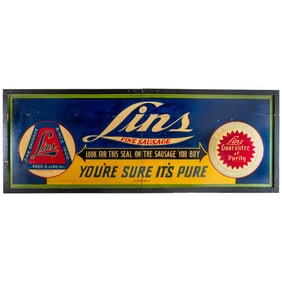 Lin's Fine Sausage Grocery Store Display Sign