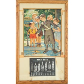 1956 Advertising Calendar with Offset Lithograph