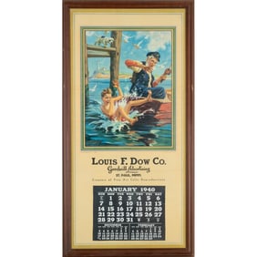 Louis F. Dow Co. Goodwill Advertising 1940 Calendar Offset Lithograph