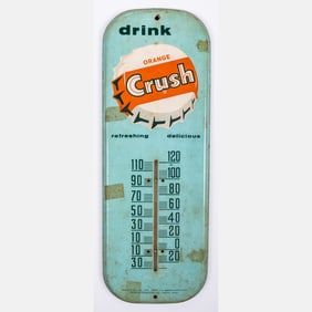 Vintage Orange Crush Thermometer Sign