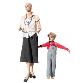 Two Vintage Mother and Child Mannequins