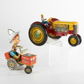 Pressed Steel and Tin Litho Tractor Toys