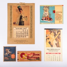 Four Vintage Calendars & An Almanac