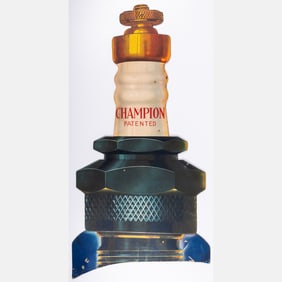 Vintage Champion Spark Plugs Sign