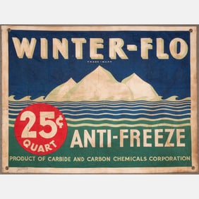 Vintage Winter-Flo Anti-Freeze Fabric Sign