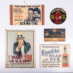 Five Vintage Advertising Signs