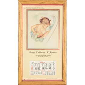 1956 Advertising Calendar with Offset Lithograph