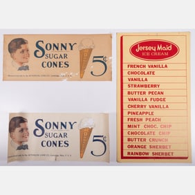 Three Vintage Ice Cream Signs