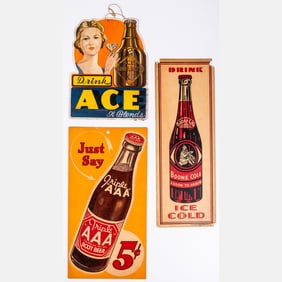 Three Vintage Soda Signs