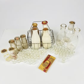 Vintage Milk Bottles and Glasses