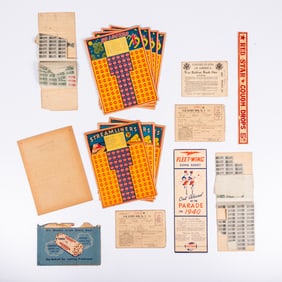 Group Of Vintage Ration Stamps & Games