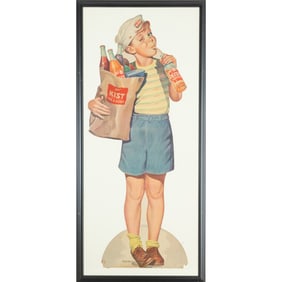 1940s Kist Beverages Die Cut Store Display Sign