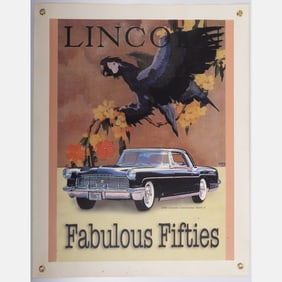 Four Vintage Lincoln Car Posters