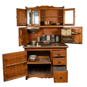 Hoosier Oak Kitchen Cabinet