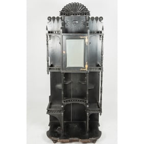 A Victorian Ebonized Aesthetic Movement Etagere Cabinet, 19th Century.