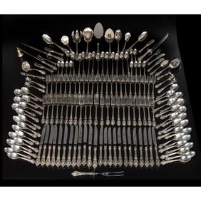 A Lunt Sterling Silver Flatware Service for Twelve in the Eloquence Pattern,