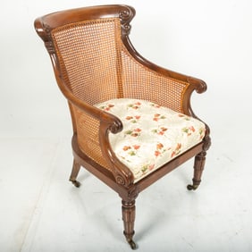 An English Regency Mahogany Library Chair