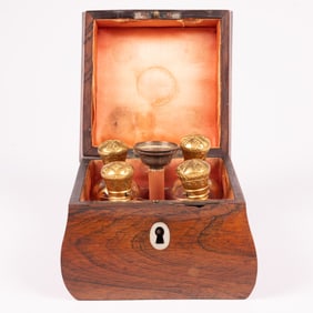 A French Exotic Wood Perfume Casket