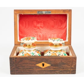 A French Rosewood Marquetry Perfume Casket
