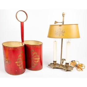 A French Tole Painted Wine Caddie