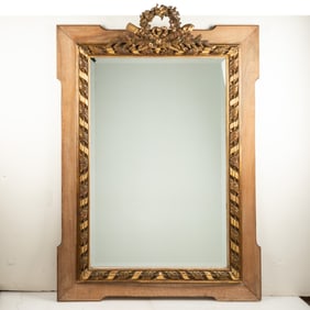 A French Louis XVI Style Gilt Carved Wood Mirror