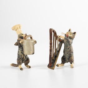 Austrian Cold Painted Bronze Cat Figures