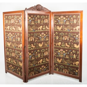 Pennsylvania Dutch Three Panel Floor Screen