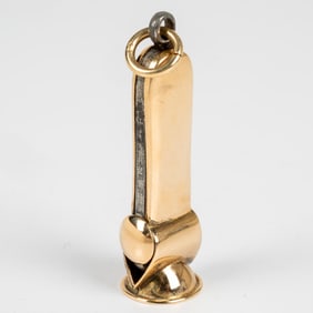 An English 18 Kt. Yellow Gold and Metal Cigar Cutter Fob