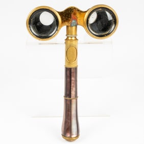 A Pair of LeMaire Fils, Paris Abalone and Gilt Brass Opera Glasses.