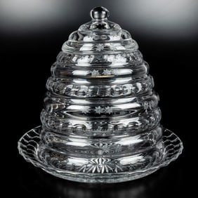 William Yeoward Cut Crystal Rosa Beehive Centerpiece.