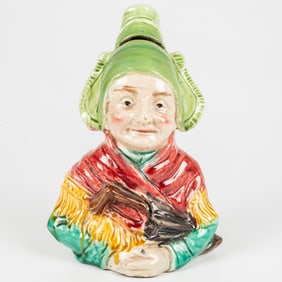 A French Majolica Character Bank