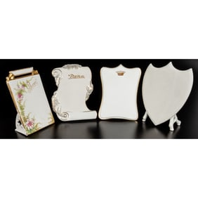 Four French Porcelain Menu Plaques