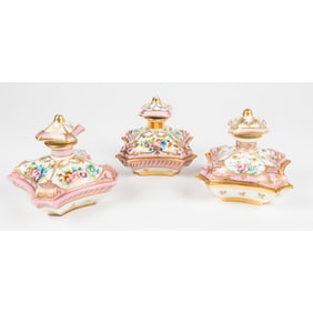 Pair of Sévres Porcelain Hand Painted Perfume Bottles