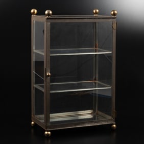 Metal and Glass Table Top Trinket Vitrine