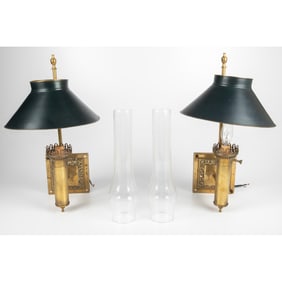 A Pair of French Brass Wall Sconces