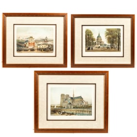 Three Handcolored Lithographs